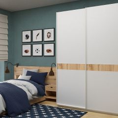 Шкаф-купе 1400 серии SOFT D6+D6+B2+PL3 (2 ящика+2штанги) профиль «Капучино» в Агрызе - agryz.mebel24.online | фото