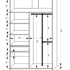 Шкаф-купе 1400 серии SOFT D8+D2+B2+PL4 (2 ящика+F обр.штанга) профиль «Графит» в Агрызе - agryz.mebel24.online | фото 3
