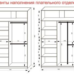 Шкаф-купе 1400 серии SOFT D8+D2+B2+PL4 (2 ящика+F обр.штанга) профиль «Графит» в Агрызе - agryz.mebel24.online | фото 7