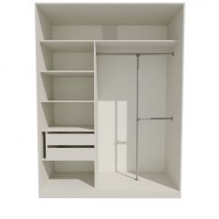Шкаф-купе 1500 серии NEW CLASSIC K4+K4+B2+PL4 (2 ящика+F обр. штанга) профиль «Капучино» в Агрызе - agryz.mebel24.online | фото 2