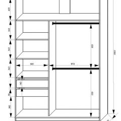 Шкаф-купе 1600 серии SOFT D8+D2+B2+PL4 (2 ящика+F обр.штанга) профиль «Графит» в Агрызе - agryz.mebel24.online | фото 2