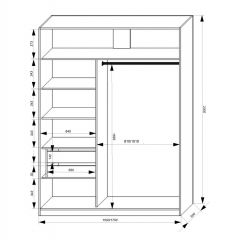 Шкаф-купе 1700 серии NEW CLASSIC K3+K3+B2+PL1 (2 ящика+1 штанга) профиль «Капучино» в Агрызе - agryz.mebel24.online | фото 3