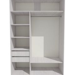 Шкаф-купе 1700 серии SILVER S1+S1+B2+PL2 (2 ящика+1 штанга+1 полка) профиль «Серебро» в Агрызе - agryz.mebel24.online | фото 2