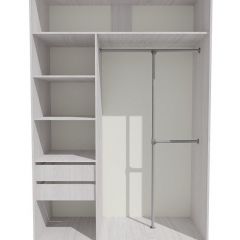 Шкаф-купе 1700 серии SILVER S3+S4+B2+PL4 (2 ящика+F обр.штанга) профиль «Серебро» в Агрызе - agryz.mebel24.online | фото 2