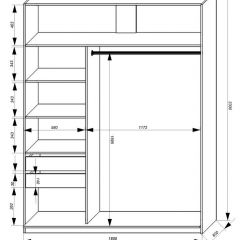 Шкаф-купе 1800 серии SOFT D1+D3+B2+PL1 (2 ящика+1штанга) профиль «Графит» в Агрызе - agryz.mebel24.online | фото 3