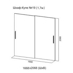 Шкаф-купе №19 Серия 3 Квадро (1700) Ясень Анкор светлый в Агрызе - agryz.mebel24.online | фото 5