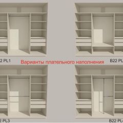 Шкаф-купе 2100 серии SOFT D5+D4+D5+B22+PL3 (по 2 ящика лев/прав+2штанги) профиль «Графит» в Агрызе - agryz.mebel24.online | фото 5