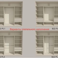 Шкаф-купе 2100 серии SOFT D7+D3+D3+B22+PL4 (по 2 ящика лев/прав+2штанги) профиль «Капучино» в Агрызе - agryz.mebel24.online | фото 6