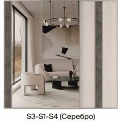 Шкаф-купе 2250 серии SILVER S5+S5+S5 B22+PL4 (по 2 ящика лев/прав+F обр.штанга) профиль «Серебро» в Агрызе - agryz.mebel24.online | фото 9