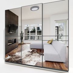 Шкаф-купе 2400 серии SOFT D4+D4+D4+B22+PL1 (по 2 ящика лев/прав+1штанга) профиль «Графит» в Агрызе - agryz.mebel24.online | фото 4