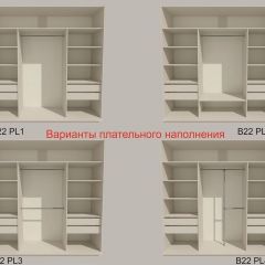 Шкаф-купе 2400 серии SOFT D4+D4+D4+B22+PL1 (по 2 ящика лев/прав+1штанга) профиль «Графит» в Агрызе - agryz.mebel24.online | фото 5