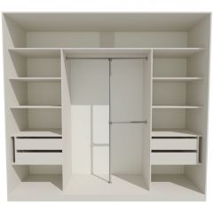 Шкаф-купе 2450 серии NEW CLASSIC K4+K4+K4+B22+PL4 (по 2 ящика лев/прав+F обр.штанга) профиль «Капучино» в Агрызе - agryz.mebel24.online | фото 2