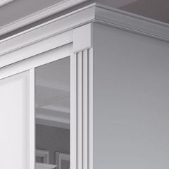 Шкаф-купе 2450 серии NEW CLASSIC K6Z+K1+K6+B22+PL2 (по 2 ящика лев/прав+1 штанга+1 полка) профиль «Капучино» в Агрызе - agryz.mebel24.online | фото 4
