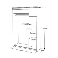 Шкаф-купе 3-х дверный Ольга-13 (1500) в Агрызе - agryz.mebel24.online | фото 2