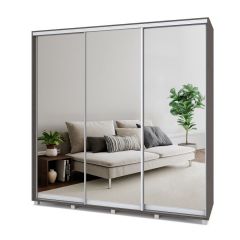МАРТИН Шкаф-купе с зеркалами Анкор темный (2200*450) М423 в Агрызе - agryz.mebel24.online | фото