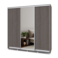 МАРТИН Шкаф-купе с зеркалом Анкор темный (2200*450) М422 в Агрызе - agryz.mebel24.online | фото