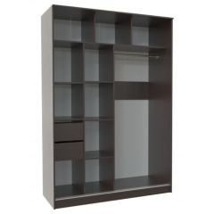 Шкаф-купе ПШ-2.9 1500 Фасад ВСТАВКА МДФ | СТЕКЛО (Венге/Стекло черное) в Агрызе - agryz.mebel24.online | фото 2