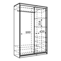 Шкаф-купе Рене 1500 вариант 7 (Тройной ЛДСП/Тройной ЛДСП) в Агрызе - agryz.mebel24.online | фото 2