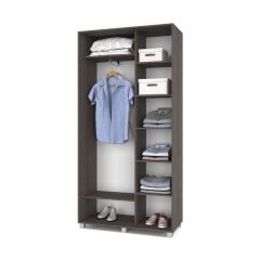РОЛАНД Шкаф-купе с зеркалом Анкор темный (450*1100) Р412 в Агрызе - agryz.mebel24.online | фото 2