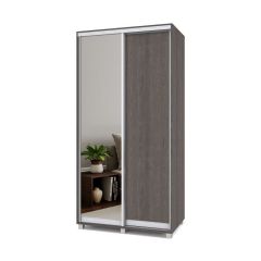 РОЛАНД Шкаф-купе с зеркалом Анкор темный (600*1100) Р612 в Агрызе - agryz.mebel24.online | фото