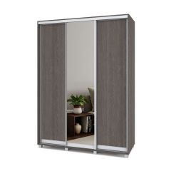 РОЛАНД Шкаф-купе с зеркалом Анкор темный (600*1700) Р672 в Агрызе - agryz.mebel24.online | фото