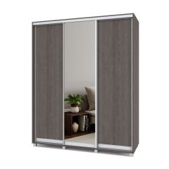 РОЛАНД Шкаф-купе с зеркалом Анкор темный (600*1800) Р682 в Агрызе - agryz.mebel24.online | фото