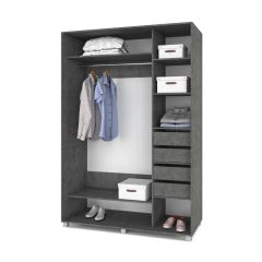 РОЛАНД Шкаф-купе зеркалом Камень темный (600*1500) Р652 в Агрызе - agryz.mebel24.online | фото 4