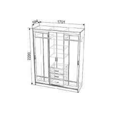 Шкаф-купе ШКП 1 (Венге/Ясень Анкор светлый) в Агрызе - agryz.mebel24.online | фото 3