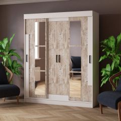 Шкаф-купе ТВИСТ Белый/Дуб юкон в Агрызе - agryz.mebel24.online | фото