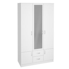 Шкаф Ронда ШК-3 с зеркалом (Белый) в Агрызе - agryz.mebel24.online | фото