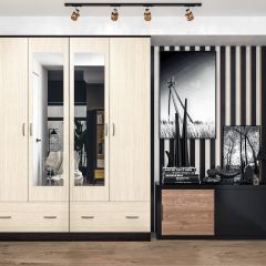 Шкаф Ронда ШК-4 с зеркалом (венге/беленый дуб) в Агрызе - agryz.mebel24.online | фото 3