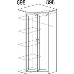 Шкаф угловой №606 Инна (угол 898*898) Денвер темный в Агрызе - agryz.mebel24.online | фото 3