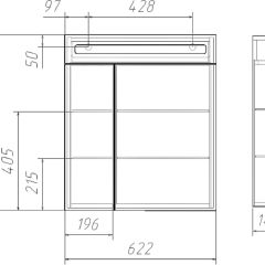 Шкаф-зеркало Аврора 60 с подсветкой LED Домино (DV8005HZ) в Агрызе - agryz.mebel24.online | фото 12