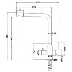 Смеситель д/кухни MELANA-F610304 Stello нерж.сталь, с переключателем на фильтр, однорычажный, сатин в Агрызе - agryz.mebel24.online | фото 4