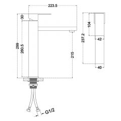 Смеситель д/ум MELANA-F610202 Cubo нерж.сталь, однорычажный, сатин, литой излив в Агрызе - agryz.mebel24.online | фото 3