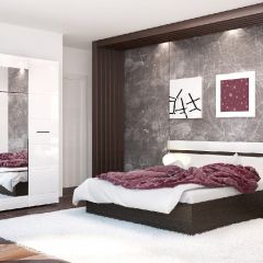 Спальный гарнитур Ненси (Венге/Белый глянец) в Агрызе - agryz.mebel24.online | фото