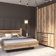ПРАГА Спальный гарнитур Серия 3 (Дуб Делано/Дуб Венге) в Агрызе - agryz.mebel24.online | фото 3