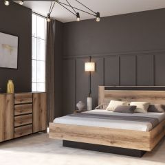 ПРАГА Спальный гарнитур Серия 3 (Дуб Делано/Дуб Венге) в Агрызе - agryz.mebel24.online | фото
