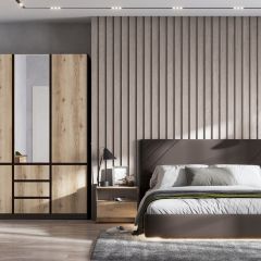 ПРАГА Спальный гарнитур Серия 3 (Дуб Делано/Дуб Венге) в Агрызе - agryz.mebel24.online | фото 6
