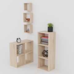 Стеллаж 3 секции (дуб сонома) в Агрызе - agryz.mebel24.online | фото 4