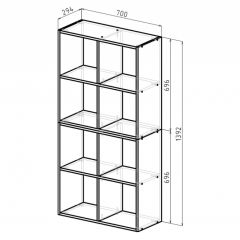 Стеллаж 8 секций (белый) в Агрызе - agryz.mebel24.online | фото 2