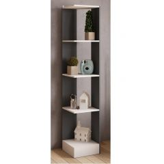 Стеллаж СТМ-1 ЛДСП Графит серый/ЛДСП Белый в Агрызе - agryz.mebel24.online | фото