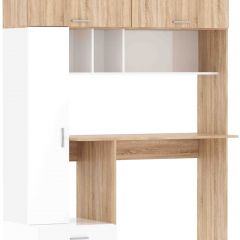 Стол компьютерный ПКС-1 (дуб сонома/белый глянец) в Агрызе - agryz.mebel24.online | фото 1