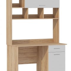 Стол компьютерный ПКС-2 (Дуб сонома/Белый глянец) в Агрызе - agryz.mebel24.online | фото 2