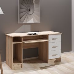 Стол компьютерный ПКС-4 Дуб сонома/Белый глянец в Агрызе - agryz.mebel24.online | фото 1