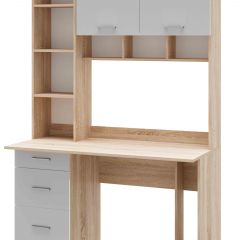 Стол компьютерный ПКС-5 Дуб сонома/Белый глянец в Агрызе - agryz.mebel24.online | фото 2