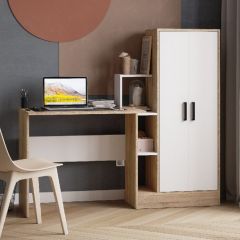 Стол компьютерный СКМ-1 ЛДСП Белый/Дуб сонома в Агрызе - agryz.mebel24.online | фото 1