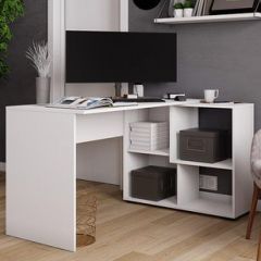 Стол компьютерный угловой СКМУ-4 Белый в Агрызе - agryz.mebel24.online | фото 1