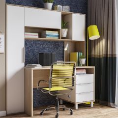 Стол рабочий 12.95 N Комфорт (Дуб сонома, Белый PE шагрень) в Агрызе - agryz.mebel24.online | фото