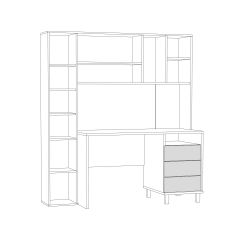 Стол рабочий 12.95 N Комфорт (Дуб сонома, Белый PE шагрень) в Агрызе - agryz.mebel24.online | фото 3